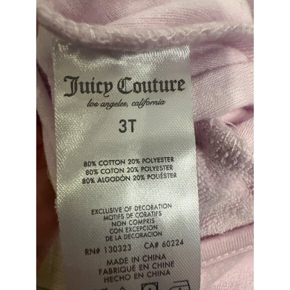 Juicy Couture Girls Pink Terrycloth Romper Sleeveless NEW Size 3T - Picture 5 of 6